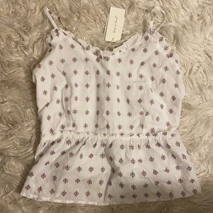 Red, white, and blue embroidered tank, size L.